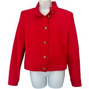 Vintage 90s Kors MIchael Kors Cherry Red Wool Button Front Collared Jacket sz 10